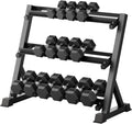 RitFit Rubber Coated Hex Dumbbell Set with Rack, 5-780LB for Home Gym Strength Training, Anti-Slip Knurled Handle, Hexagon Anti-Roll, Heavy-Duty Storage Rack