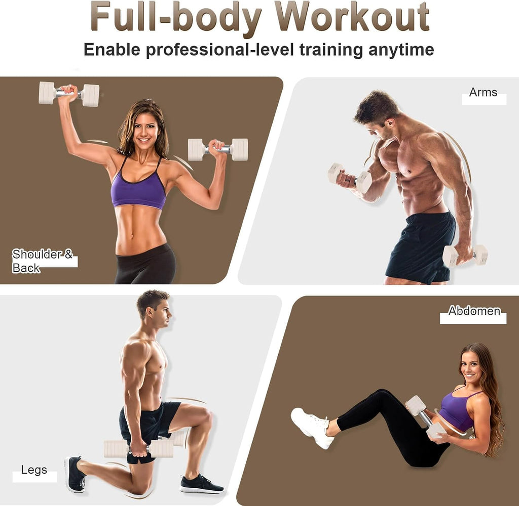 Hezeyferg 30.8LB Adjustable Dumbbell Set, Each Adjustable Weight Dumbbell with 6 Levels 4.4/6.6/8.8/11/13.2/15.4lb, Hand Weights Set for Men/Women Home Gym Exercise Workout
