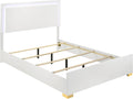 Coaster Home Furnishings Marceline Contemporary 4-Piece Bedroom Set Full Size LED Panel Bed Frame 51-inch Headboard White 222931F-S4