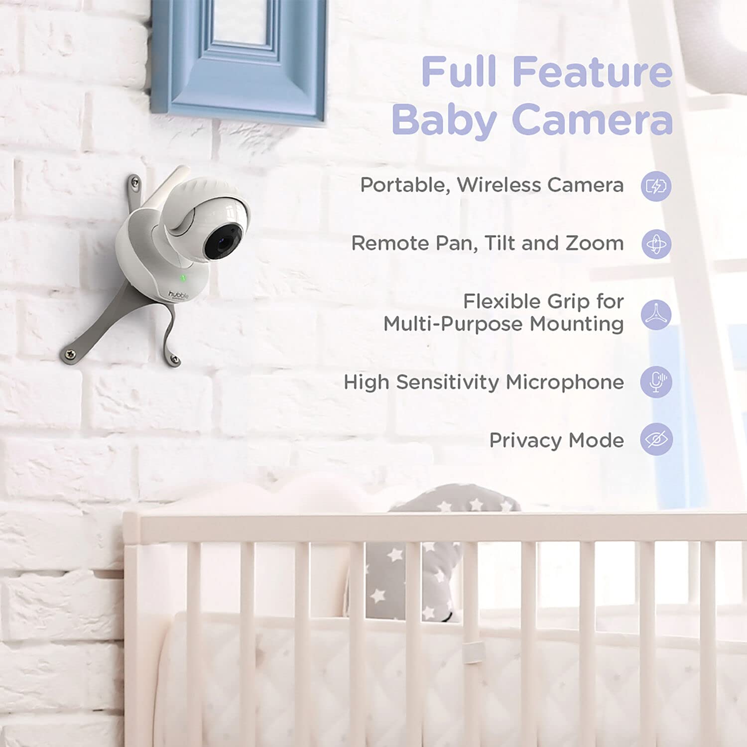 HUBBLE CONNECTED Nursery Pal Deluxe Smart Connected, Wireless, Wi-Fi Enabled Baby Monitor with Parent Unit Viewer