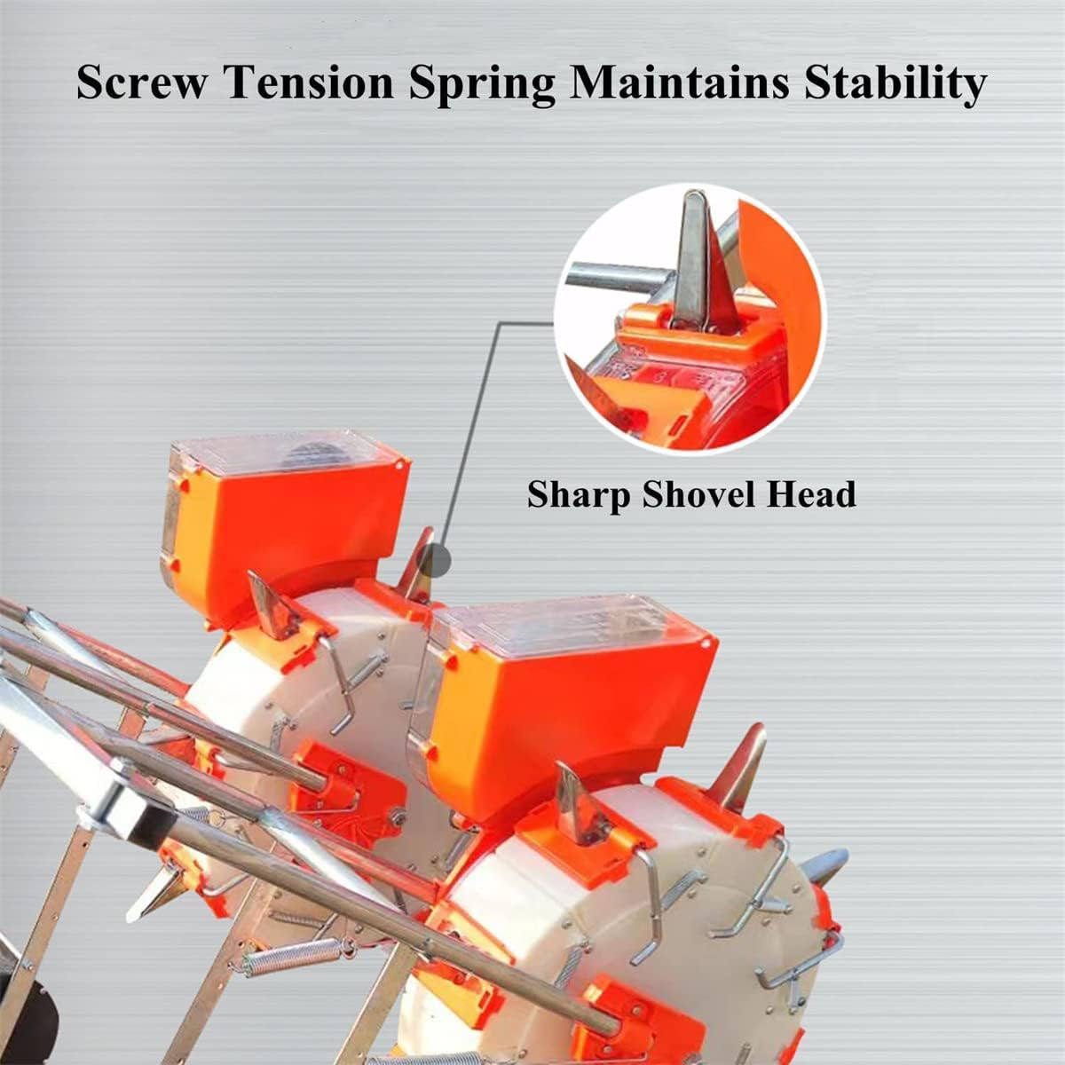Double Row Hand-Push Roller Seeder, Lawn & Garden Spreaders Manual Seed Planter Fertilizer Machine Fertilizer Seeder for Terraces Hillsides Ntercropping Field,8 Mouths (6 Mouths