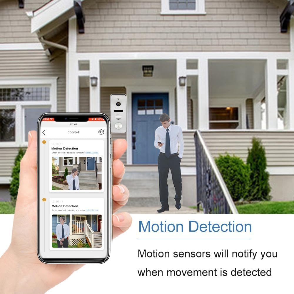 Wireless Video Doorbell Intercom System Doorbell with Camera,10 inch Touch Monitor 1080P Video Entry Doorphone TUYA IP Wired Video Door Phone for Home Villa Apartment (1 Bell+3 * 10 inch)