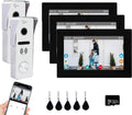 Wired Video Doorbell Apartment Intercom,7 inch Touch Screen Monitor 1080P Door Bell Camera TUYA Smart Home Door Phone Kits,3 in 1 Unlock RFID Card for Home Villa,32G (2 doorbell+3 Monitor)