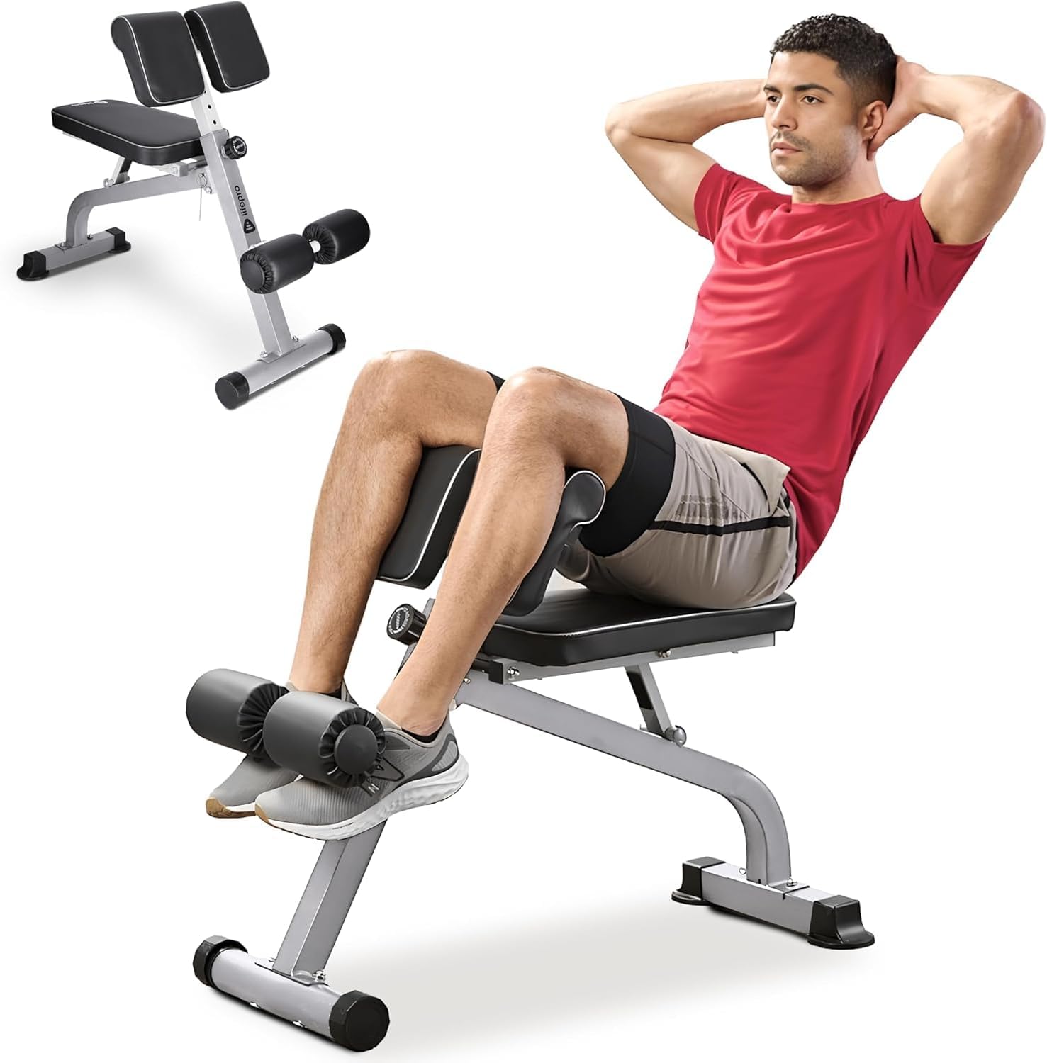 LifePro SculptTrainer Roman Chair with 330 lb Capacity — Incline Adjustable Hyperextension Bench for All-in-One Body Workout — Foldable Home Gym Back Extension Machine for Glutes, Core & Lower Back