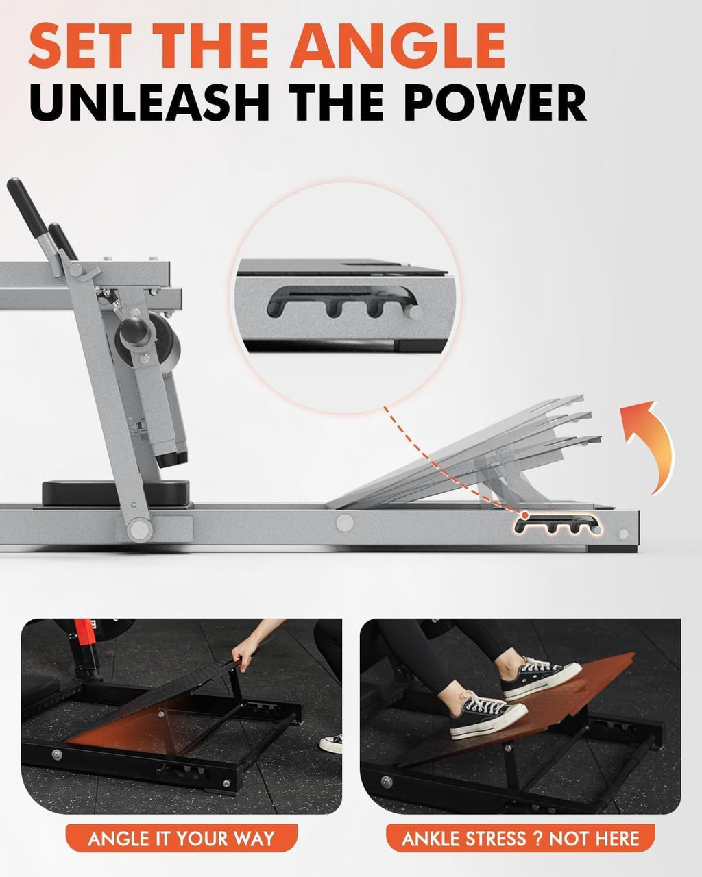 GMWD Hip Thrust Machine, 800LBS Plate-Loaded Glute Bridge Machine with Weight Holder, Heavy Duty Butt Exercise Equipment for Glute Muscles Building and Butt Shaping, Adjustable Footboard(R100LB