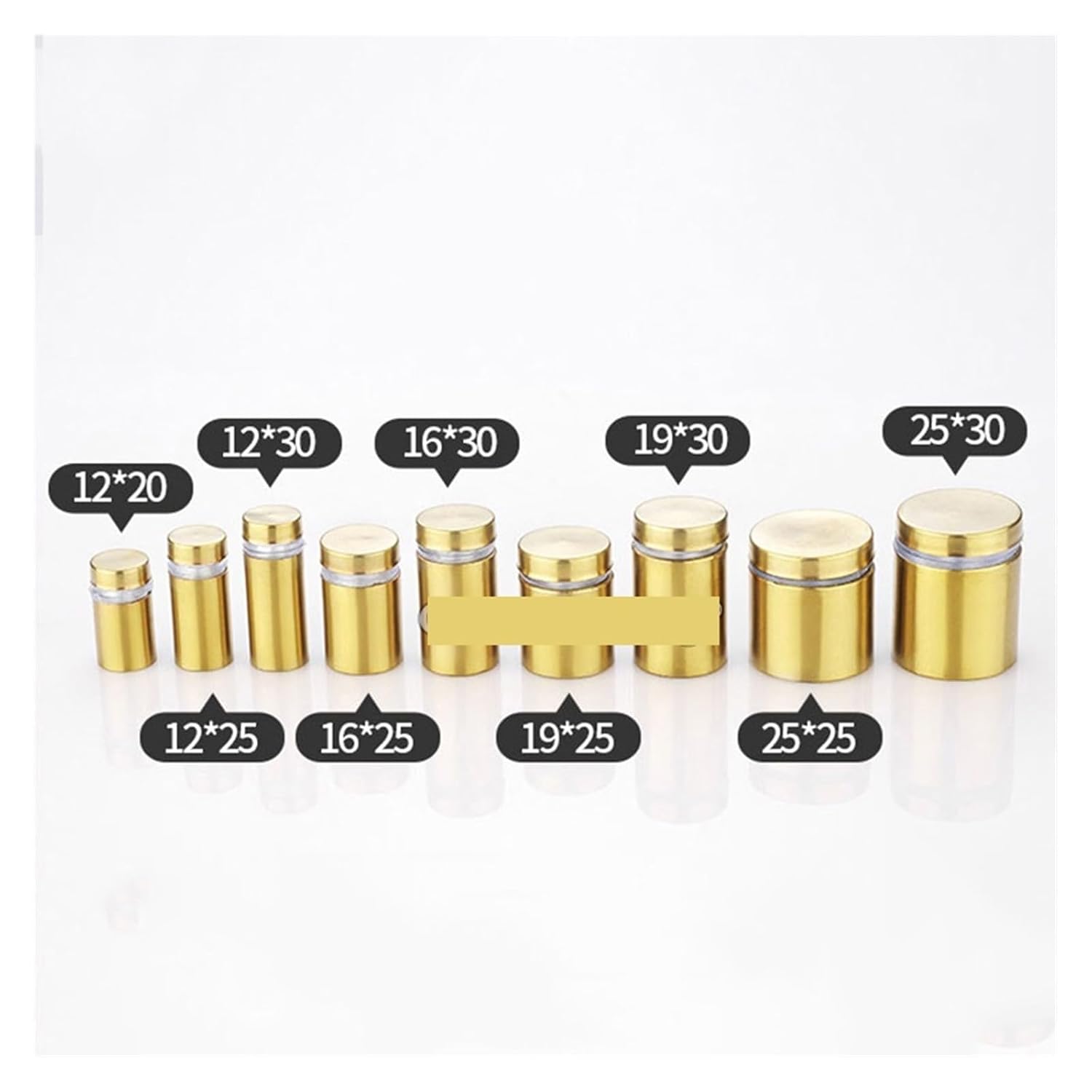 Multi-Sizes 500PCS Stainless Steel Hollow Advertisement Nails Screws Sign Billboard Glass Standoff Pins Fixing Fastener Hardware(12X20mm)