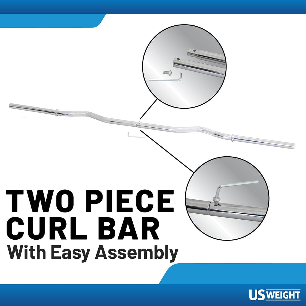 US Weight Weight Set for Home Gym - Barbell, Curl Bar or Multi-Use Options - Various Weight Options