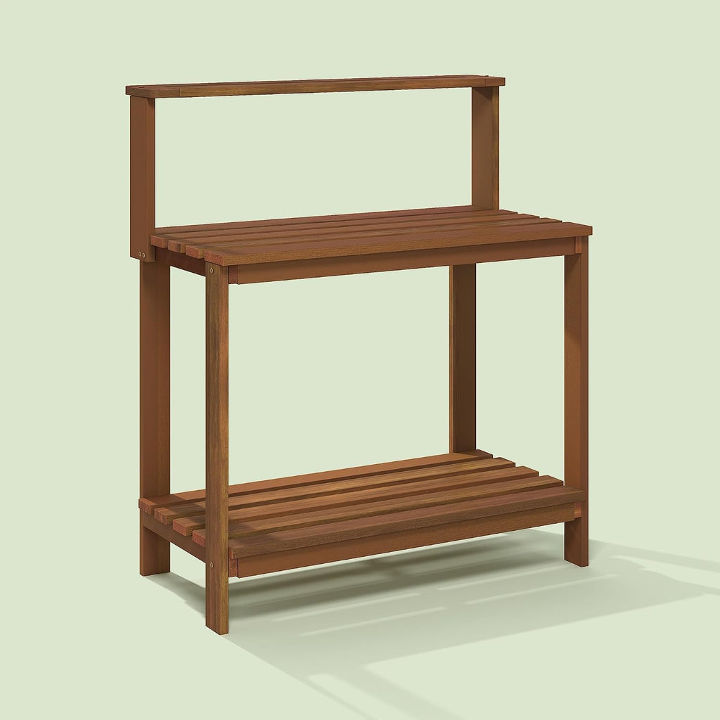 Aloe Potting Bench Table, Potting Work Table for Outdoor, Gardening, Porch, Natural
