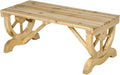 2-Person Natural Wooden Garden Bench, Outdoor Wagon Wheel Porch Chair, Rustic Country Style Lawn Furniture, for Bakery, Bistro, Coffe Entrances, Park Corners