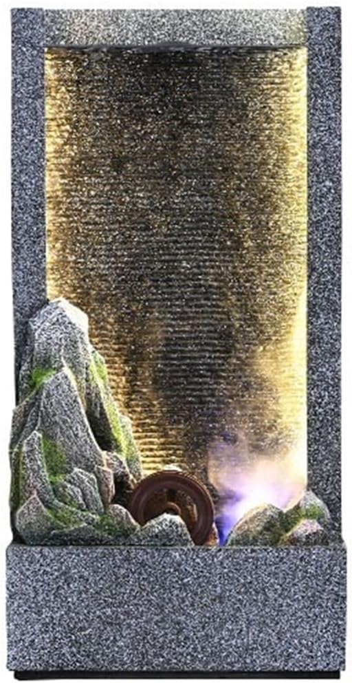 Tabletop Fountain Waterfall Fountain for Indoors or Outdoors with LED Light Accents for Home and Office Decoration Water Feature Relaxation Fountain