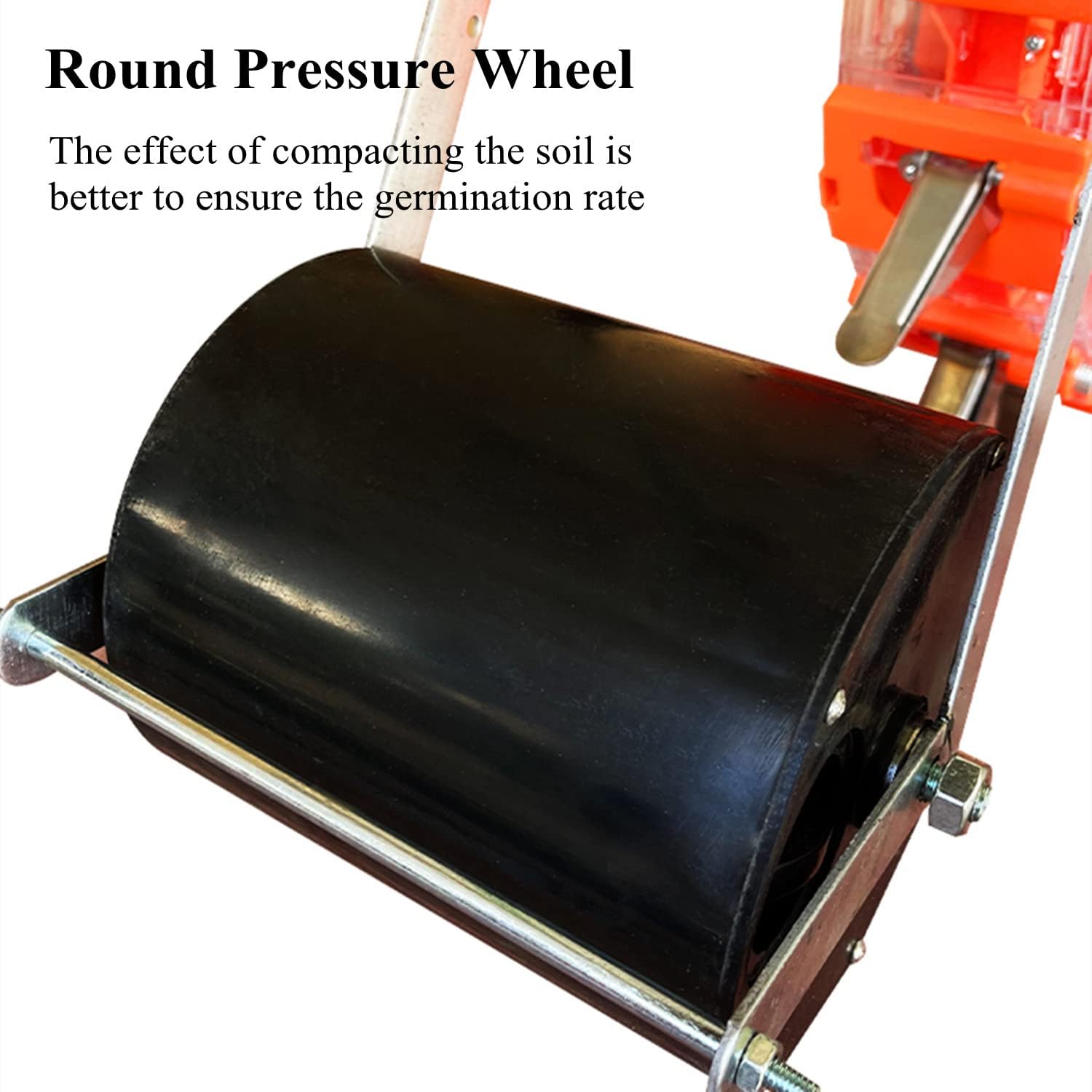 Hand-Push Roller Seeder and Fertilizer Applicator, Walk-Behind Row Crop Seed Planter, Manual Lawn & Garden Spreaders with 8 Seed Plates,5 Mouths (6 Mouths