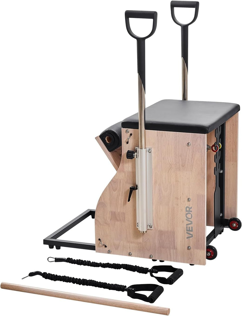 VEVOR Pilates Reformer Foldable, Suitable for Intermediate and Beginners Users, Pilates Equipment for Home Gym Studio Use with 4 Adjustable Resistance Spring, Up to 400 LBS