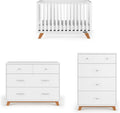 Child Craft SOHO Crib, 3-Drawer Dresser Nursery Set, Chest, 3-Piece, Includes 4-in-1 Convertible Crib, Dresser, Chest (White/Natural)