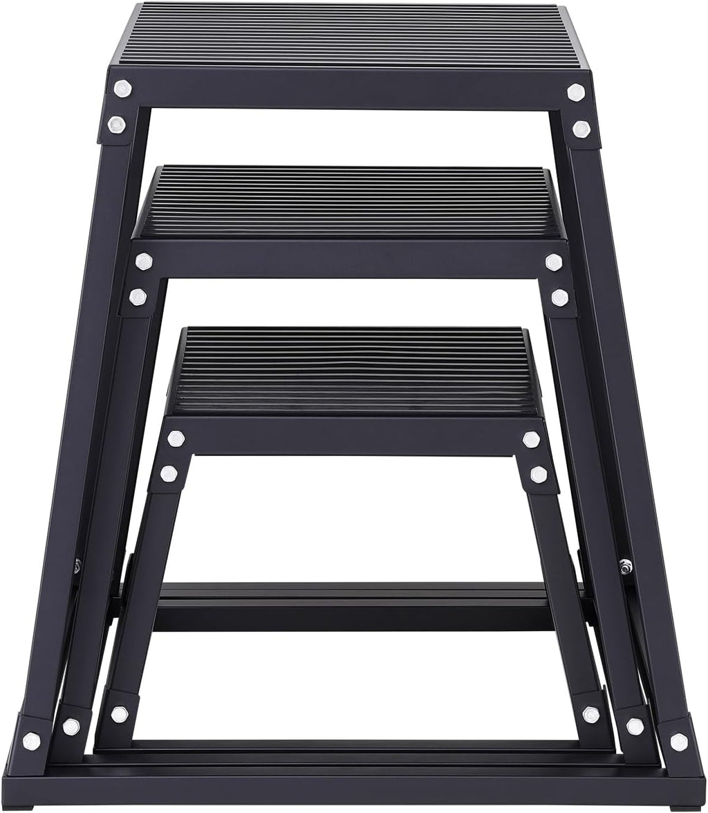 VEVOR Plyometric Jump Box, 18 Inch Plyo Box, Steel Plyometric Platform and Jumping Agility Box, Anti-Slip Fitness Exercise Step Up Box for Home Gym Training, Conditioning Strength Training