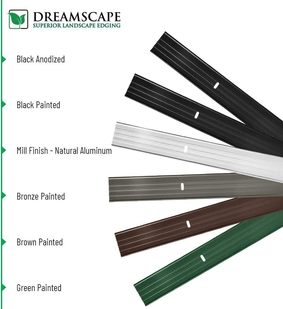 Dreamscape E-Z Edge Aluminum Landscape Edging - 12 Strips, 6ft Each (72ft Total), Bronze - Professional Quality Landscaping Border, Metal Divider for Lawn, Garden, Flowerbed…