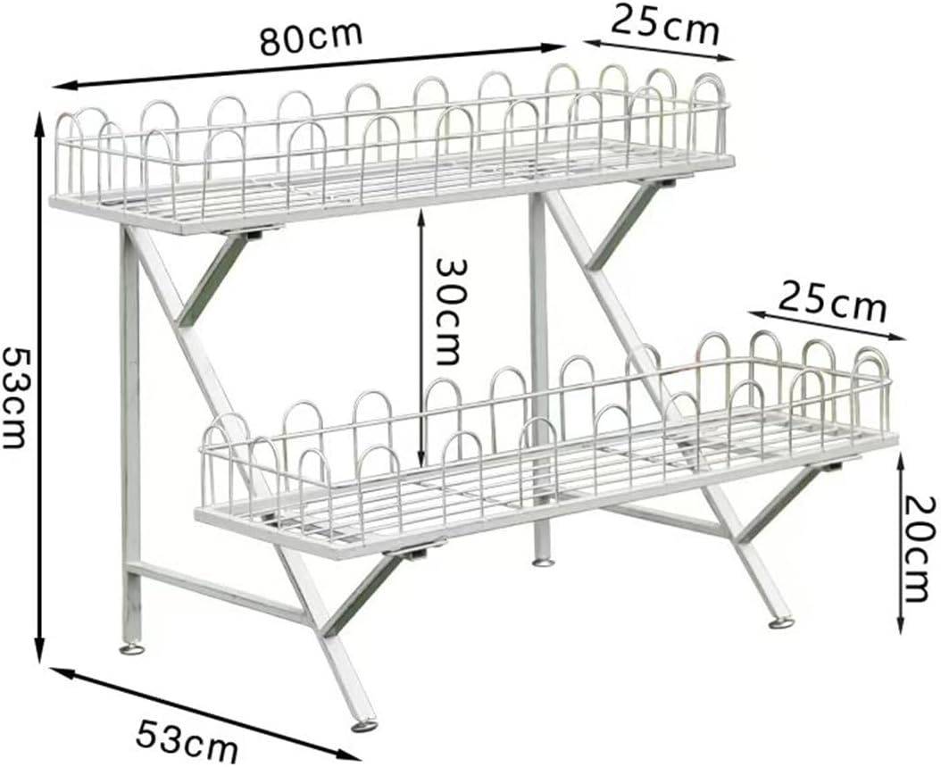 Trapezoidal Floor-Standing Flower Stand, Heavy-Duty Metal Plant Stand,Multi-Layer Storage Rack, Kindergarten Decorative Rack,Garden Potting Benches & Tables,for Courtyard Garden Balcony,White