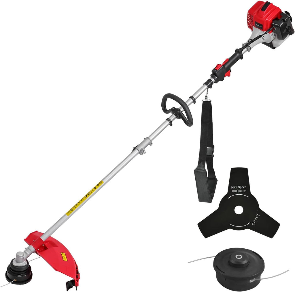 PowerSmart Gas Weed Wacker 2-Cycle 25cc Gas String Trimmer/Edger 16' and 10' Brush Cutter & Shoulder Strap Included