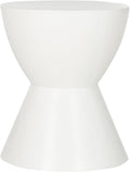 SAFAVIEH Outdoor - Athena Accent Stool - Ivory Concrete - Sculptural Drum Design - Ideal for Living Room, Patio, Deck, Sunroom, 14.9'W x 14.9'D x 17.7'H (VNN1011B)