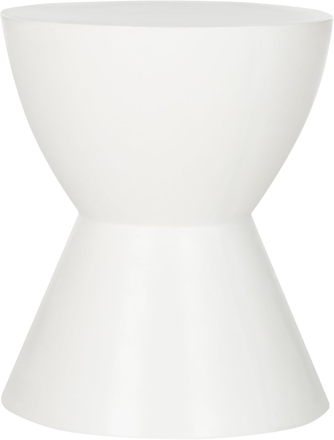 SAFAVIEH Outdoor - Athena Accent Stool - Ivory Concrete - Sculptural Drum Design - Ideal for Living Room, Patio, Deck, Sunroom, 14.9'W x 14.9'D x 17.7'H (VNN1011B)