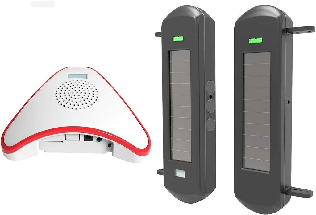 HTZSAFE Solar Wireless Driveway Alarm System-300 Feet Wide Sensor Range | 1/2 Mile Long Transmission Range-No Wiring No Need Replace Battery- Outdoor Weatherproof DIY Security Perimeter Alert System