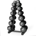 RitFit 5-250 LBS PVC Encased Round Dumbbell sets with Knurled Handle and Optional Rack, Strength Training Equipment for Home Gym
