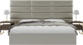 Vänt Upholstered Wall Mounted Headboard Panels -Fredrick Layout - 117' X 46'-Configuration of 12 Individual Panels - Recommended for King-Cal King - Metallic/Champagne