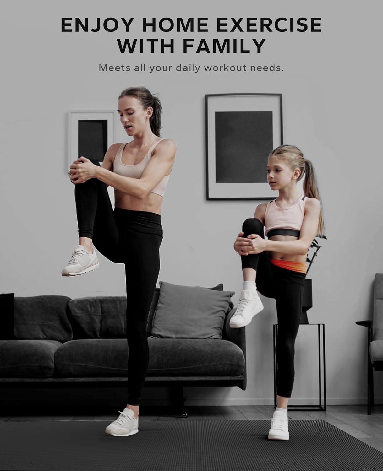 HAPBEAR Large Exercise Mat-7'x5'/6'x8'/6'x9'/6'x10'/6'x12'x8mm(1/3'),Non-Slip, Ultra Durable, Thick Workout Mat for Home Gym Flooring Cardio, Yoga for Fitness, High-Density, Shoes-Friendly