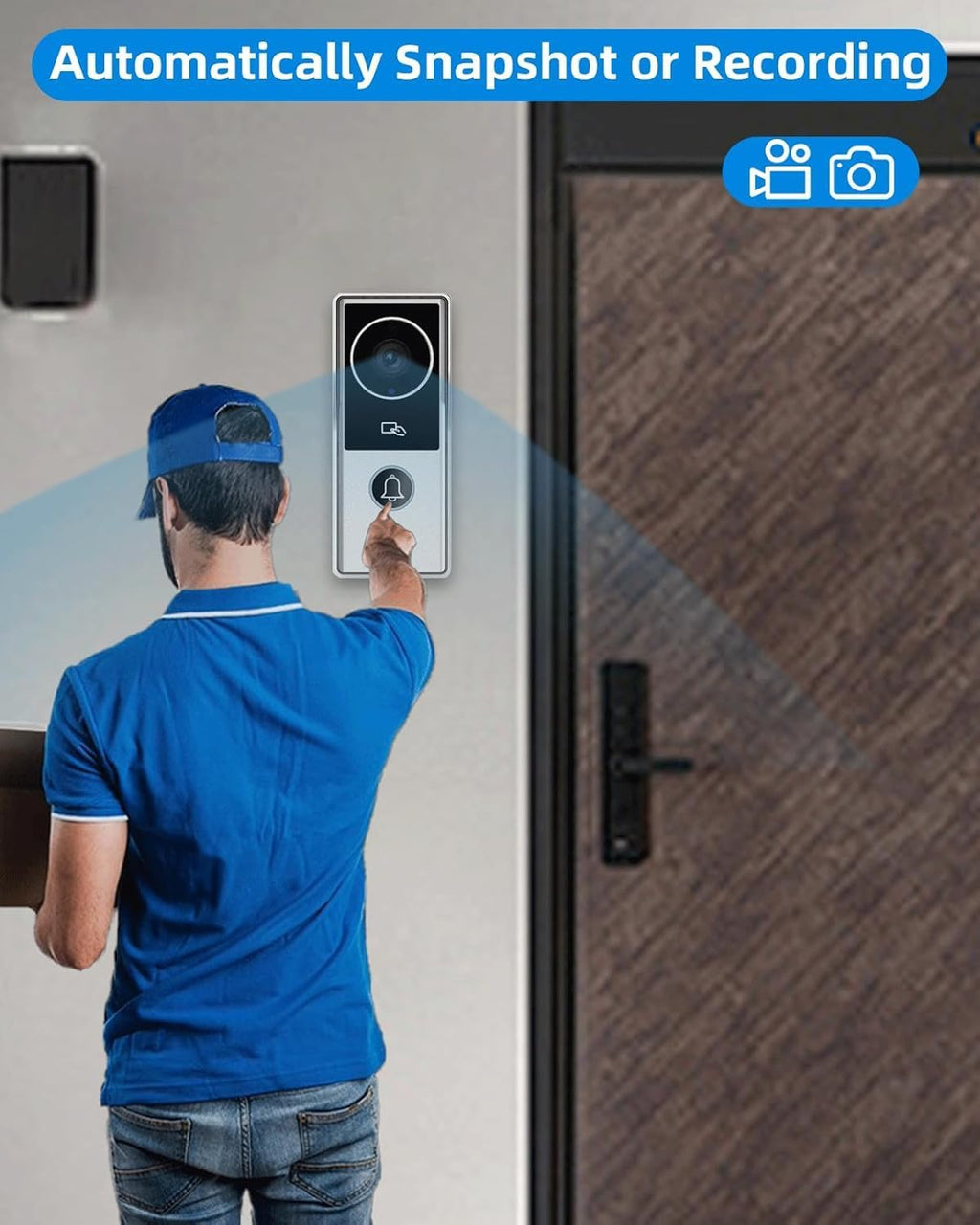 ANJIELO SMART Wired Video Intercom System, Video Doorbell Door Phone System,WiFi 1080P HD Monitor, Night Vision,Dual-Way Intercom for Villa House Office Apartment (2 Bell +2 Monitor)