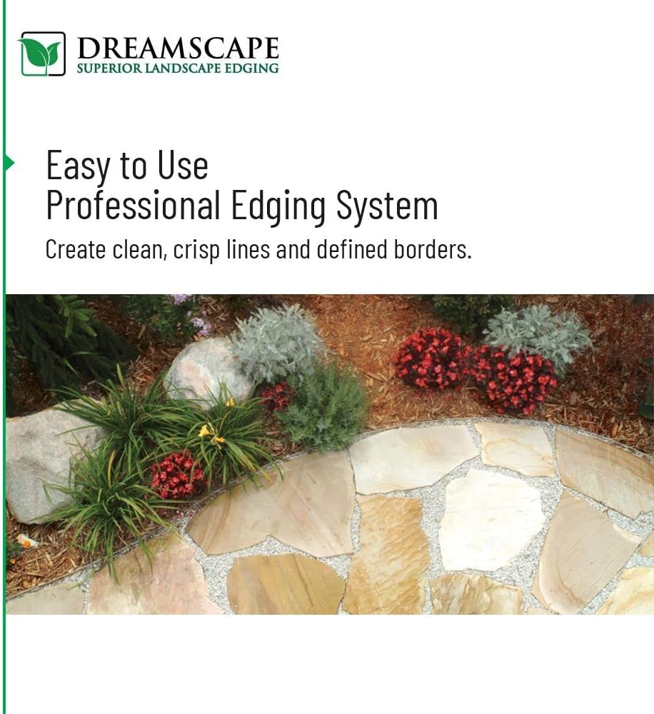 Dreamscape SlideEdge Aluminum Landscape Edging - 15 Strips, 7'10'ft Each (117.5ft Total), Mill Finish - Professional Quality Landscaping Border, Metal Divider for Lawn, Garden, Flowerbed