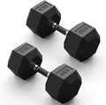 Comfort handle Rubber Encased Hex Dumbbell, Hand Weights with Anti-Slip Cast Iron Grip for Exercise & Fitness, Weights Dumbbells Set of 2 for Strength Training