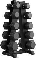PAPABABE Hex Dumbbell Set with Rack, 85-560lb Rubber Encased Dumbbell Free Weights Dumbbells Set with Storage Rack, Hand Weights Set for Strength Training