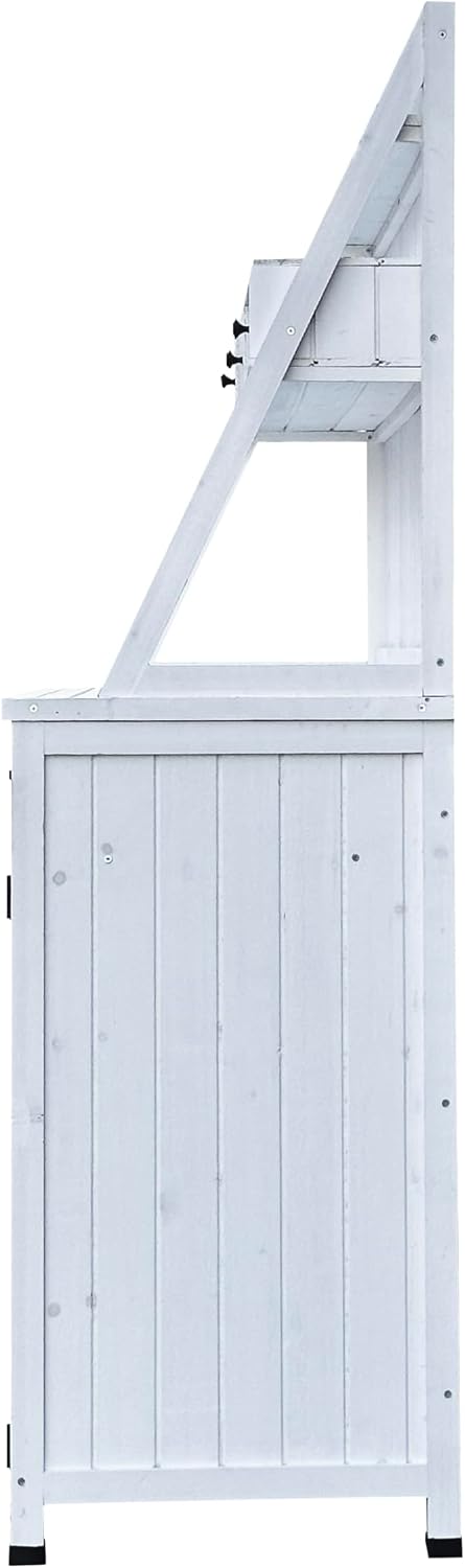 Outdoor Potting Bench Table,Wooden Gardening Table Tabletop and Storage Cabinet, Planting Table Garden Work Bench for Garden, Patio, Greenhouse
