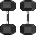 Comfort handle Rubber Encased Hex Dumbbell, Hand Weights with Anti-Slip Cast Iron Grip for Exercise & Fitness, Weights Dumbbells Set of 2 for Strength Training