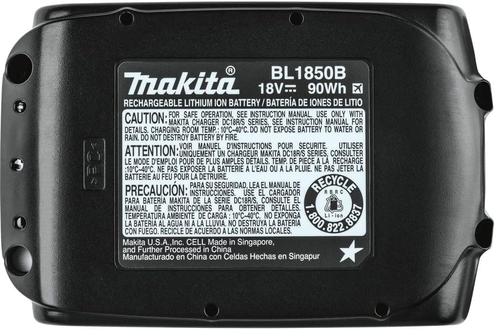 Makita BL1850B-2 18V LXT Lithium-Ion 5.0Ah Battery, 2/pk, Black