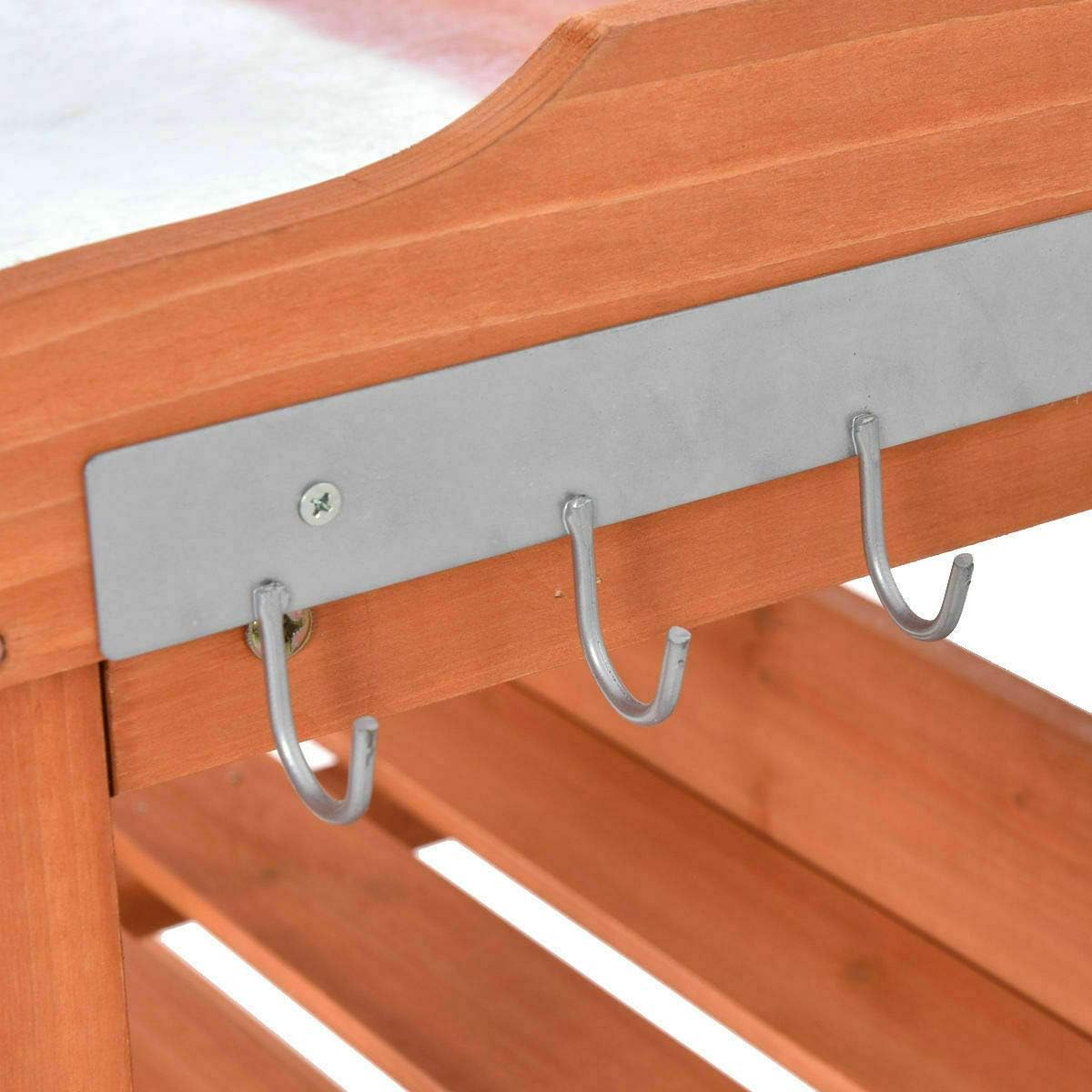 Multi-Function Desk Work Station Potting Bench Table Tool Shelf Storage Room Garage, Indoor Outdoor Garden Wooden Recessed Deck Potting Patio Balcony