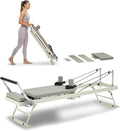 VEVOR Pilates Reformer Foldable, Suitable for Intermediate and Beginners Users, Pilates Equipment for Home Gym Studio Use with 4 Adjustable Resistance Spring, Up to 400 LBS