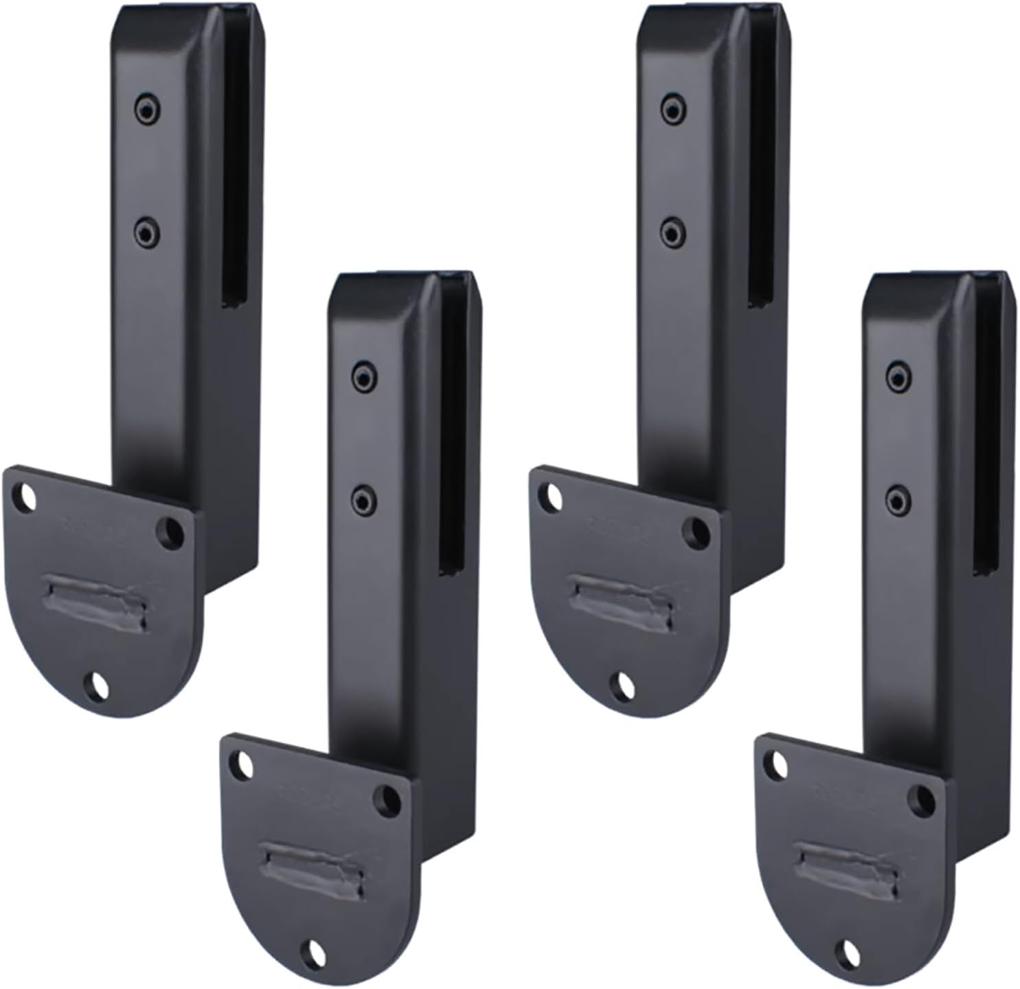 Glass Railing Clamp Stainless Steel Glass Clamp Pool Fence Balustrade, Side Mounted Staircase Glass Bracket, Balcony Garden Deck Standoff Fixing Clip,Black,4 Pack
