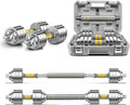 PHOEROS Adjustable Dumbbell Set - 44/66/88 LBS weights set, Dumbbell Barbell 3 in 1, Steel Dumbbells Pair with Connecting Rod for Adults Women Men Fitness Workout, Home Gym Exercise Training Equipment