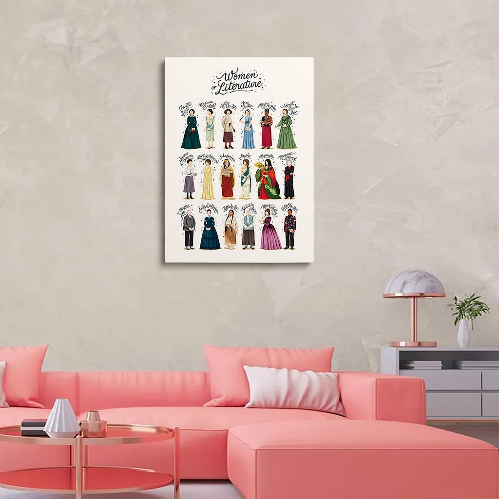 Women Writers Wall Art,Women of Literature Print,Feminism Literary Gift, Book Lover Gift for Her,Inspiring Wall Art,Poetry Lover,Women Empowerment,Classroom Reading Room Decor20x30inch Framed Art