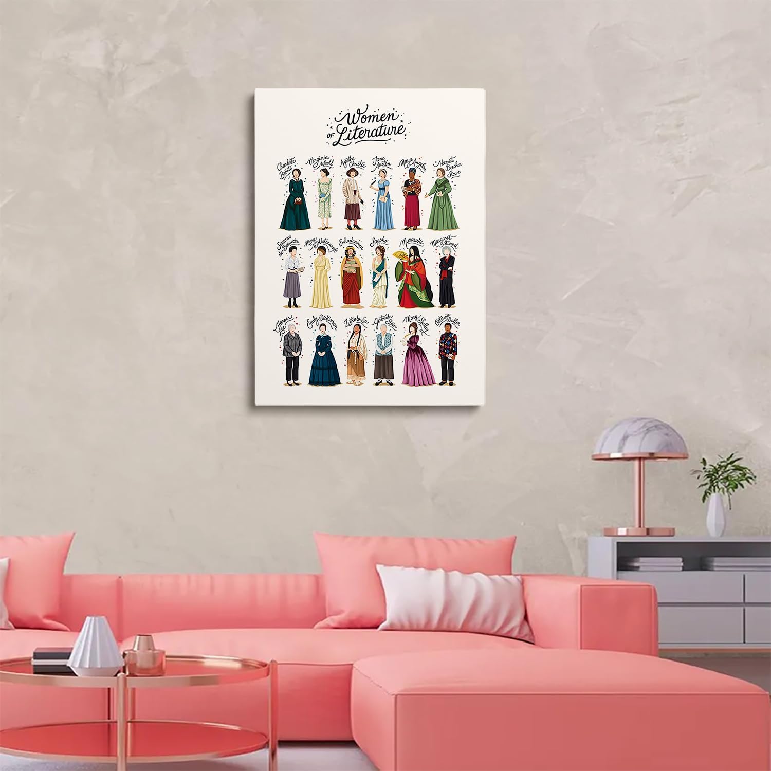 Women Writers Wall Art,Women of Literature Print,Feminism Literary Gift, Book Lover Gift for Her,Inspiring Wall Art,Poetry Lover,Women Empowerment,Classroom Reading Room Decor20x30inch Framed Art