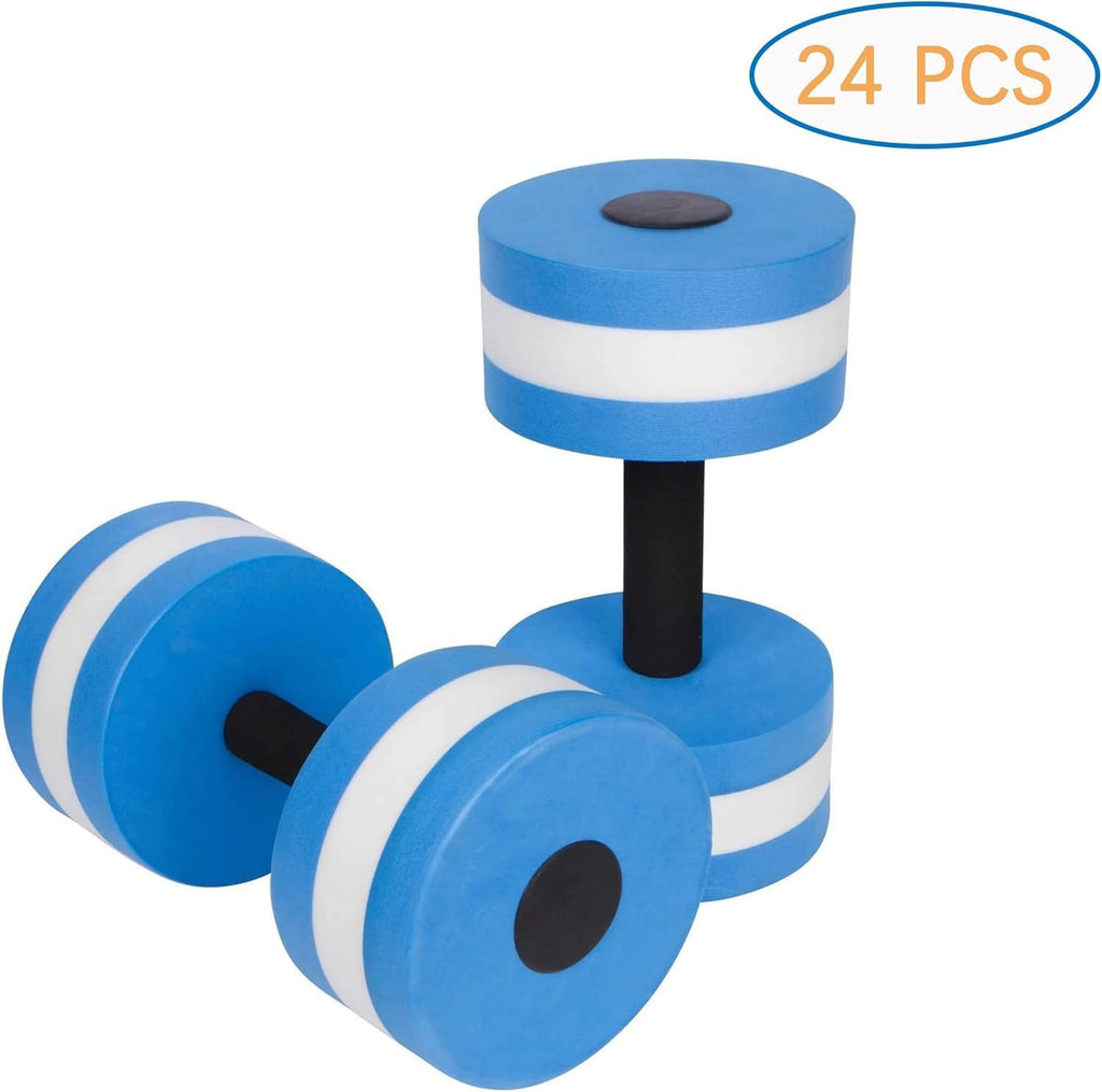 MANO Pool Weights for Water Exercise Sports Aquatic Water Dumbbells with Ankle Weights and Swimming Belt for Aqua Fitness Barbells Foam Hand Bars - Set of 2 - for Water Aerobics
