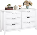 WLIVE White Dresser for Bedroom, 6 Drawer Wood Dresser with Metal Handle, Large Double Wooden Chest of Drawers for Living Room, Hallway, Closet