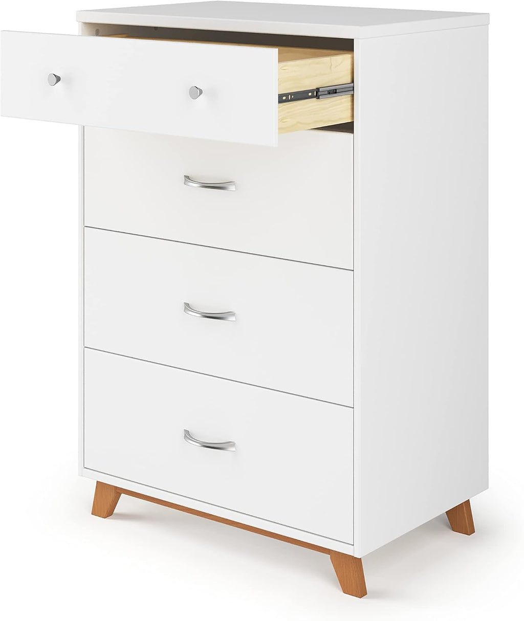 Child Craft SOHO Crib, 3-Drawer Dresser Nursery Set, Chest, 3-Piece, Includes 4-in-1 Convertible Crib, Dresser, Chest (White/Natural)