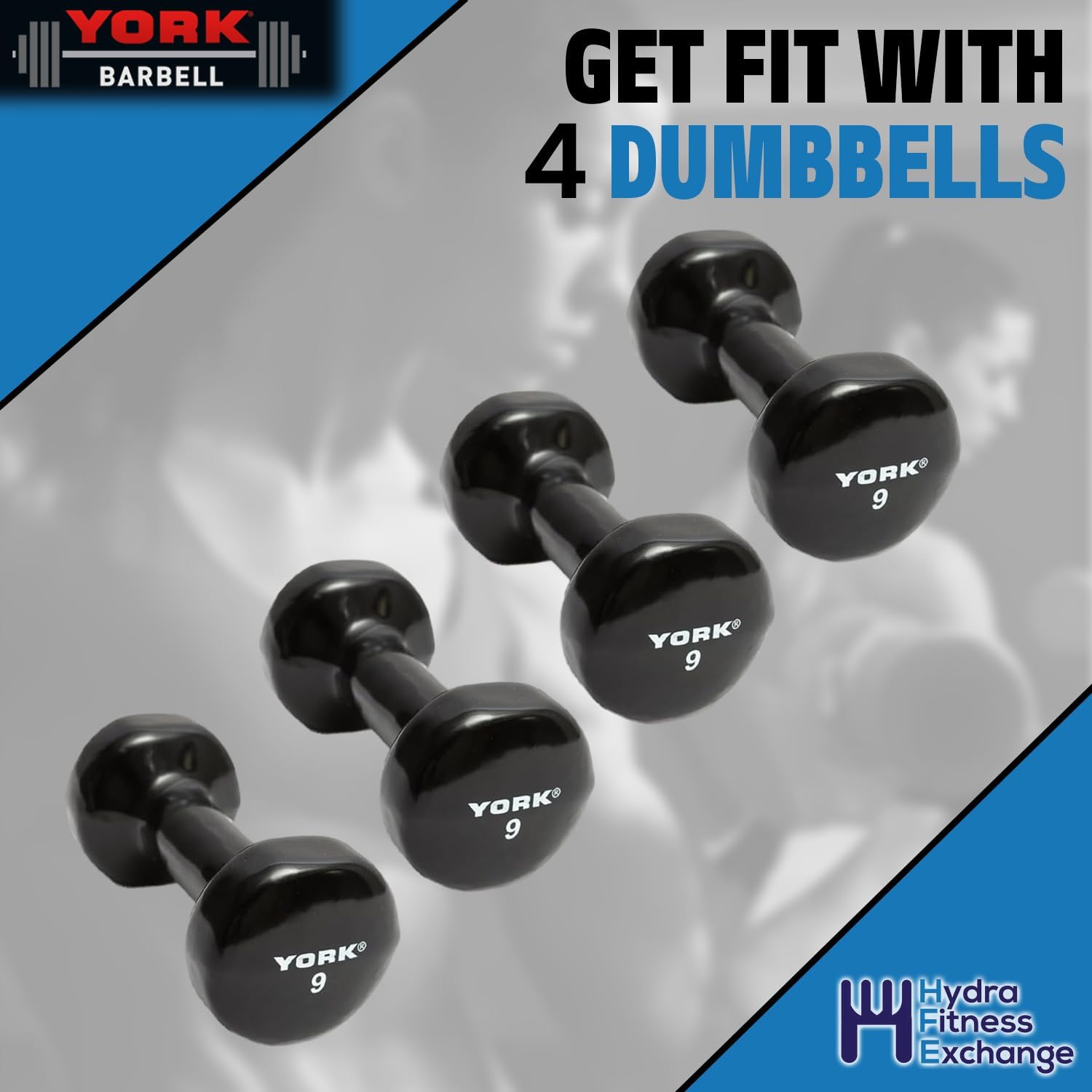 Vinyl Coated Fitbell Dumbbell (1LB to 15LB, Pack of 1, 2, 4) | Durable Anti-Roll Anti-Slip, Multi-Color | Ideal for Arm Rows Squats Chest Presses Bicep Curls Walking Jogging & Yoga