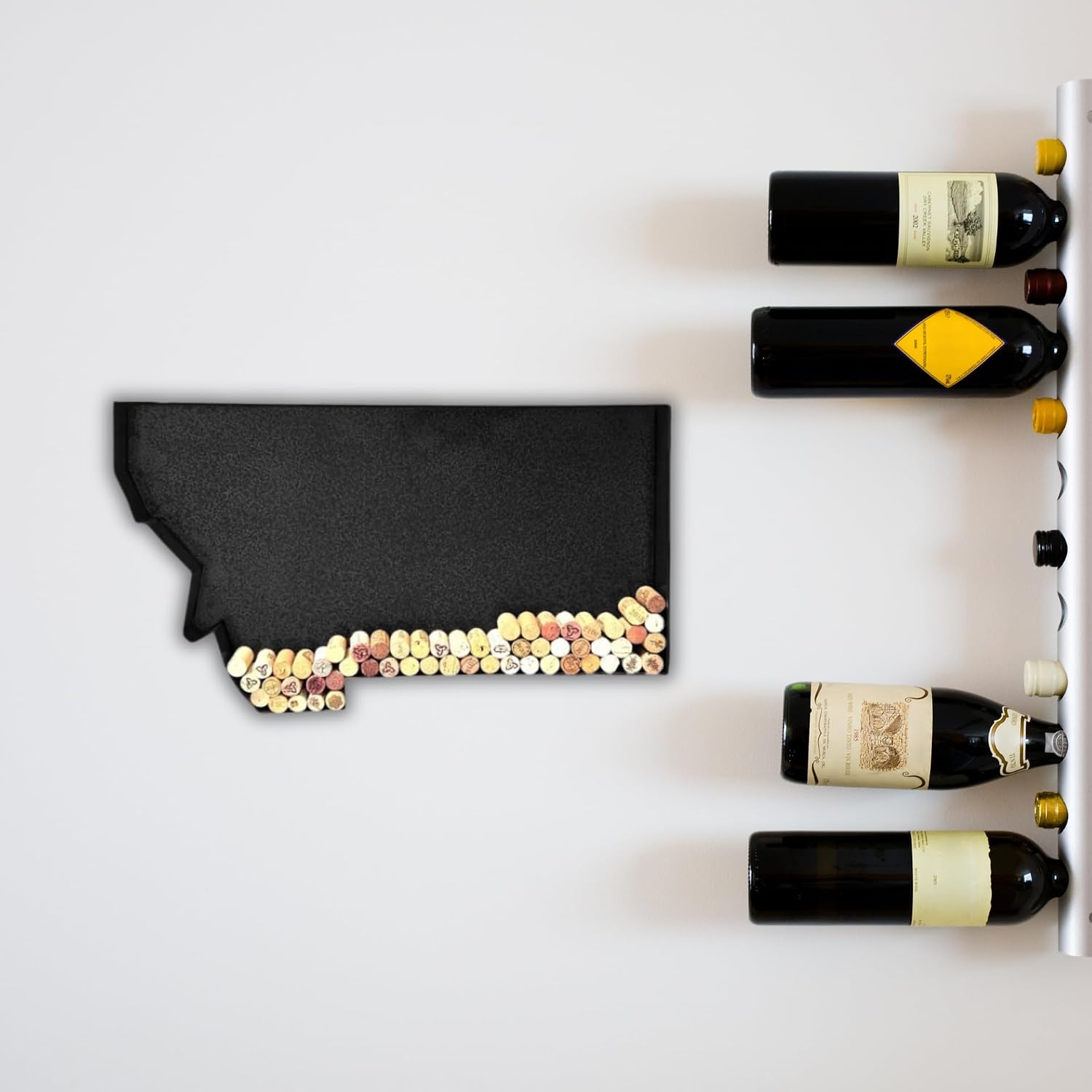 NEONSİGN Montana State Map Wine Cork Holder Metal Montana Decor Sign Wine Bar Pub Home Decoration (Black, 24 inch)