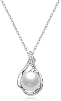 FANCIME Gift for Women Wife Natural Tahitian Pearl Necklace Sterling Silver Mysterious Ocean Treasure 10-12MM Black Pearl Luxury Jewelry Gift for Women, Mother, Wife, 16'+2' Adjustable