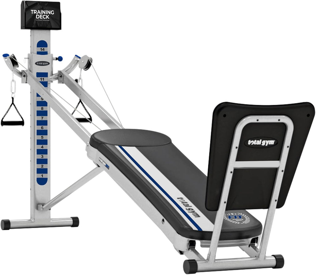 Total Gym Full Body Workout Machine, FIT Home Exercise Equipment with 12 Resistance Levels - Adjustable and Portable Fitness System for Weight and Muscle Training