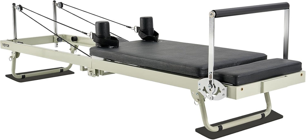 VEVOR Pilates Reformer Foldable, Suitable for Intermediate and Beginners Users, Pilates Equipment for Home Gym Studio Use with 4 Adjustable Resistance Spring, Up to 400 LBS