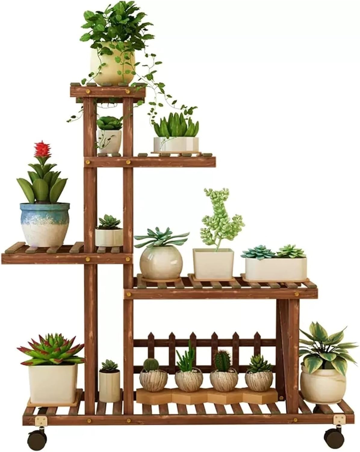 Potting Bench Table,Garden Potting Table, Indoor Outdoor Plant Rack Multi Tiers Plant Shelf Holder Display Storage Shelves Balcony Window Garden Living Room Patio Triangle Plant Stands