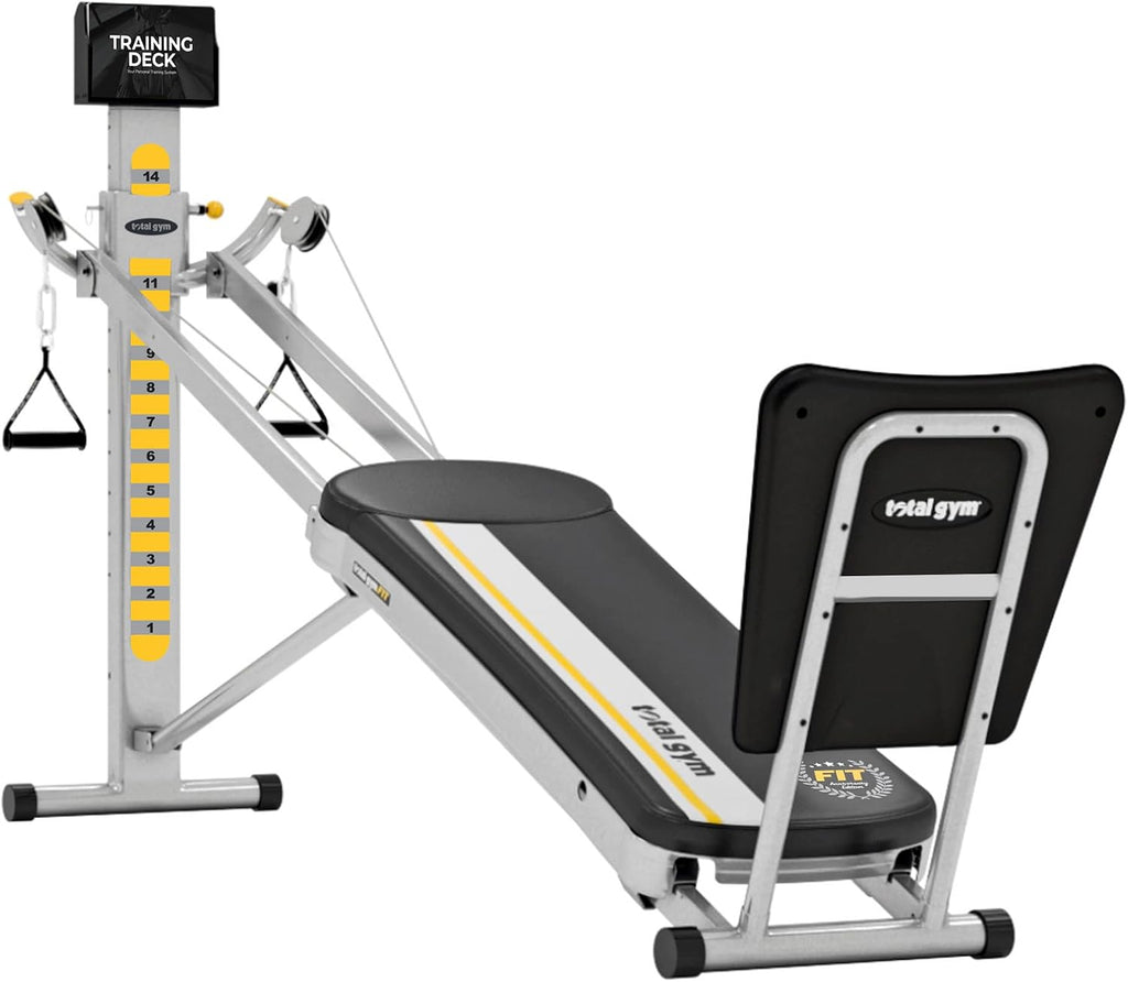 Total Gym Fit Anniversary Edition, Incline Bodyweight Training Home Exercise Machine w/ Upper Body System, 14 Levels of Resistance & XL Squat Stand